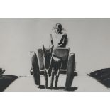 Josef Herman, The Cart, Artists Proof lithograph of a man in a donkey cart, signed in pencil, 19"