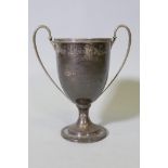 A hallmarked silver trophy, engraved 'The South & West Wilts Hunt, C.E. Notley, First Prize for "
