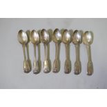A set of five King's pattern hallmarked silver teaspoons, London 1846, Elizabeth Eaton, and a