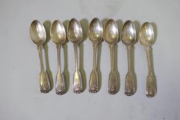 A set of five King's pattern hallmarked silver teaspoons, London 1846, Elizabeth Eaton, and a