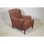 A Howard & Sons Ltd deep back easy chair, stamped 18813 Howard & Sons Ltd, 2069 Berners St., front