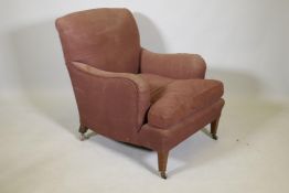 A Howard & Sons Ltd deep back easy chair, stamped 18813 Howard & Sons Ltd, 2069 Berners St., front