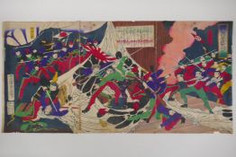 Toyohara Chikanobu, (Japanese, 1838-1912), Kagoshima Aftermath? with General Nozu, Meiji Ukiyo-e