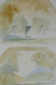 Two watercolour studies on a single sheet attributed verso to Hugh Casson ARA