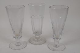 A pair of C19th ale glasses, 7½" high, and another similar