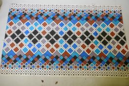 A vintage Heal's furnishing fabric, Harlequin, designed by Evelyn Redgrave c1973, 49" x 81!