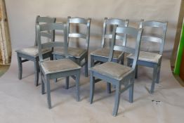 A set of six painted scullery chairs