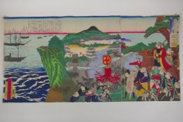 Utagawa Yoshitora / Mousai Nagashima, (Japanese, active 1850-1880), Armed Forces gathering in