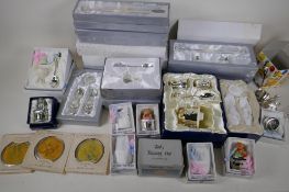 A quantity of silver plate and other Christening gifts, new and boxed