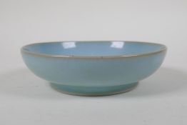 A Chinese Ru ware style porcelain dish, 5½" diameter