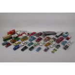 A quantity of vintage die cast Dinky, Lesney and Corgi cars