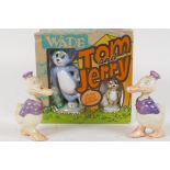 Two rare 1930s celluloid figures of Donald Duck and a boxed Tom and Jerry by Wade