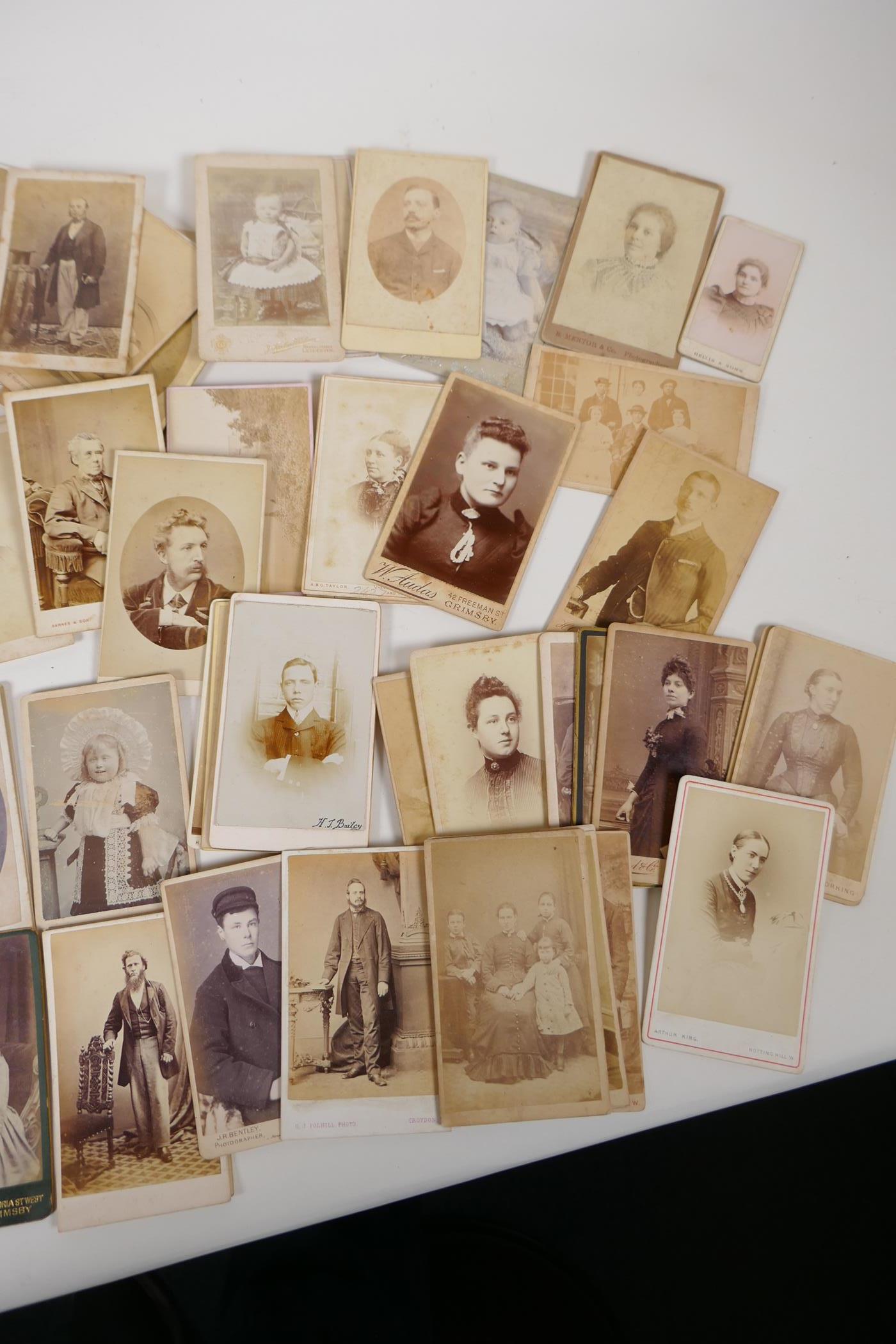 A quantity of Victorian portrait photographs and cartes des visites, approximately 90, 4" x 2½" - Image 3 of 5