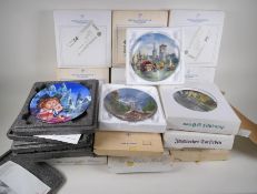 Twenty German and French porcelain collectors plates, mainly landscape scenes