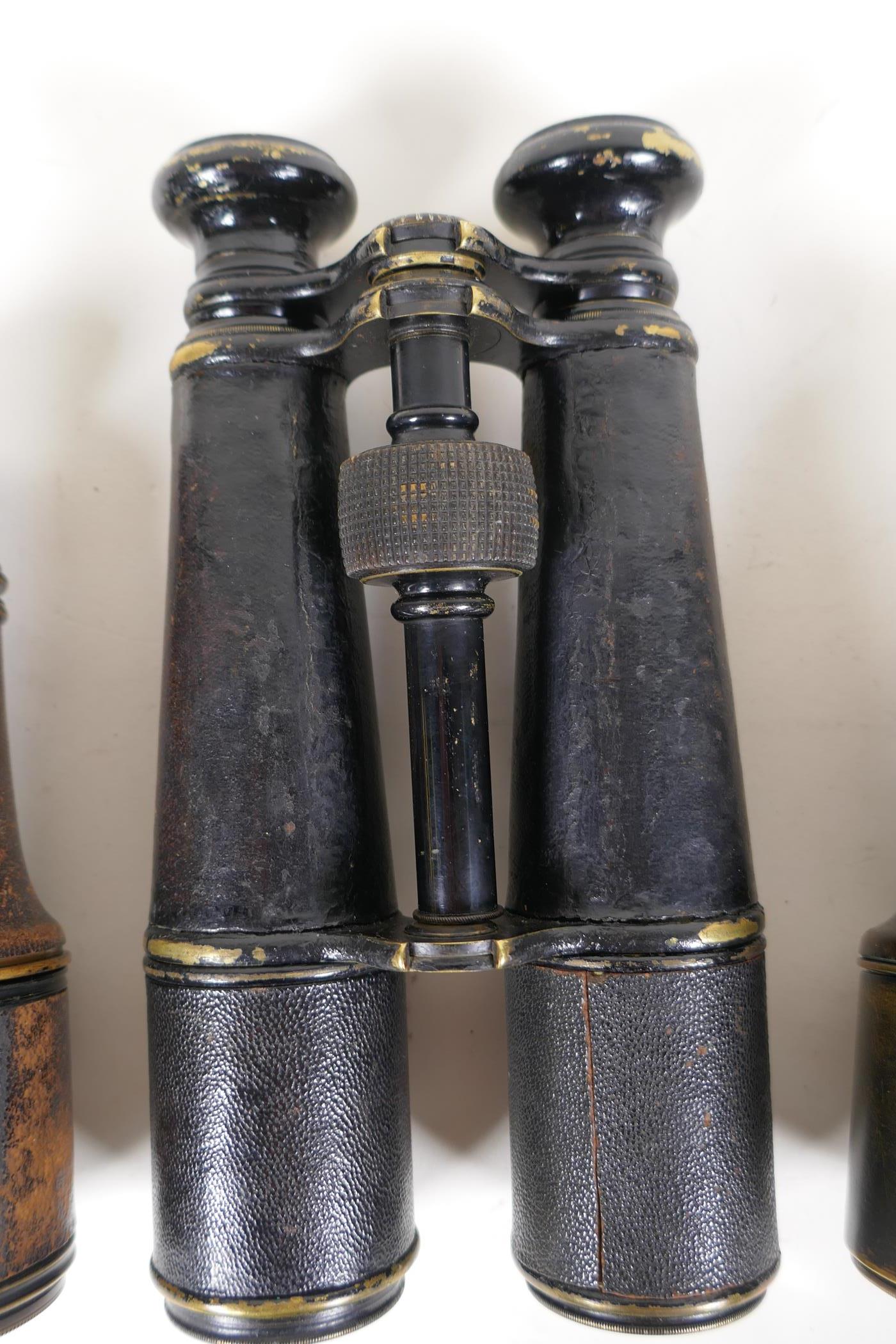 Three pairs of C19th binoculars - Image 3 of 4