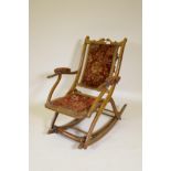 A C19th mahogany 'Combination Rocking Chair patent' folding chair