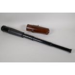 A C19th three draw telescope by Ross of London, 31½" opened