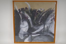 An abstract study, signed Bryan Organ, mixed media painting on paper, 23½" x 23½"