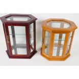 Two table top trinket display cabinets, 12" high
