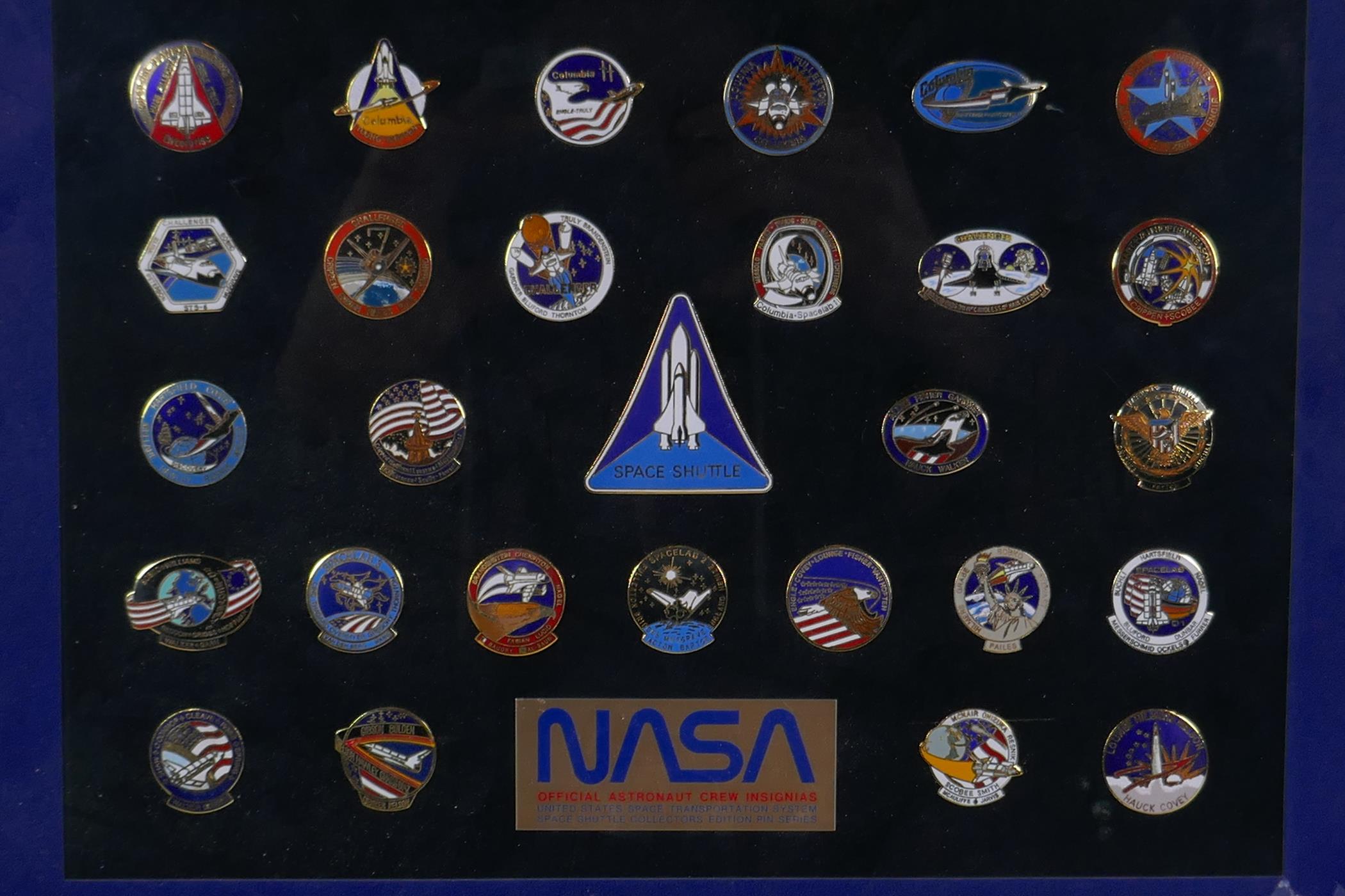 A collection of 28 NASA official astronaut crew insignia enamel badges from the Space Shuttle - Image 2 of 5