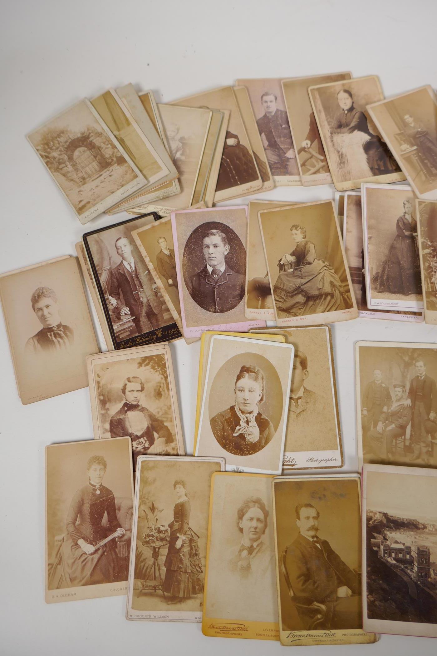 A quantity of Victorian portrait photographs and cartes des visites, approximately 90, 4" x 2½" - Image 5 of 5