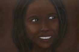 Simone Houze, portrait of a girl, C20th, pastel, 12½" x 9½"