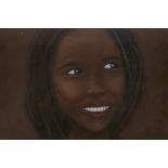 Simone Houze, portrait of a girl, C20th, pastel, 12½" x 9½"