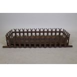 An antique wrought iron fire basket, 35" x 15" x 7"