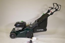 A Hayter Harrier 41 Autodrive Electric Start petrol lawnmower, with rear roller, code 412H