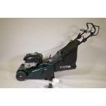 A Hayter Harrier 41 Autodrive Electric Start petrol lawnmower, with rear roller, code 412H