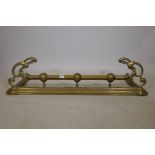 A Victorian brass fire fender, 49" x 16" x 11"