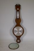 A Regency mahogany banjo barometer, inscribed J. Somalvico 41 Kirby St, Hatton Garden, AF, 43" high