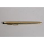 A 10ct gold plated Cross fountain pen with a 14ct gold nib