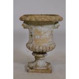 A C19th terracotta garden urn, impressed J. Stiff & Sons, Lambeth, 23" high