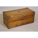 A small camphorwood chest with campaign style mounts, 28" x 14" x 12"