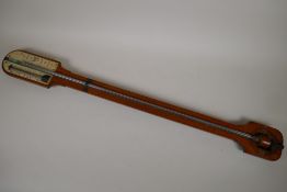 An antique stick barometer for restoration, 36" long