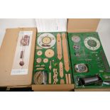Three build your own wall clock kits, 20" x 11", new and boxed
