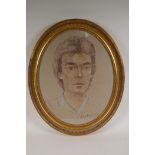 A portrait of a young man, signed and dated 1983, pastel, in a good gilt frame, 19" x 15½"