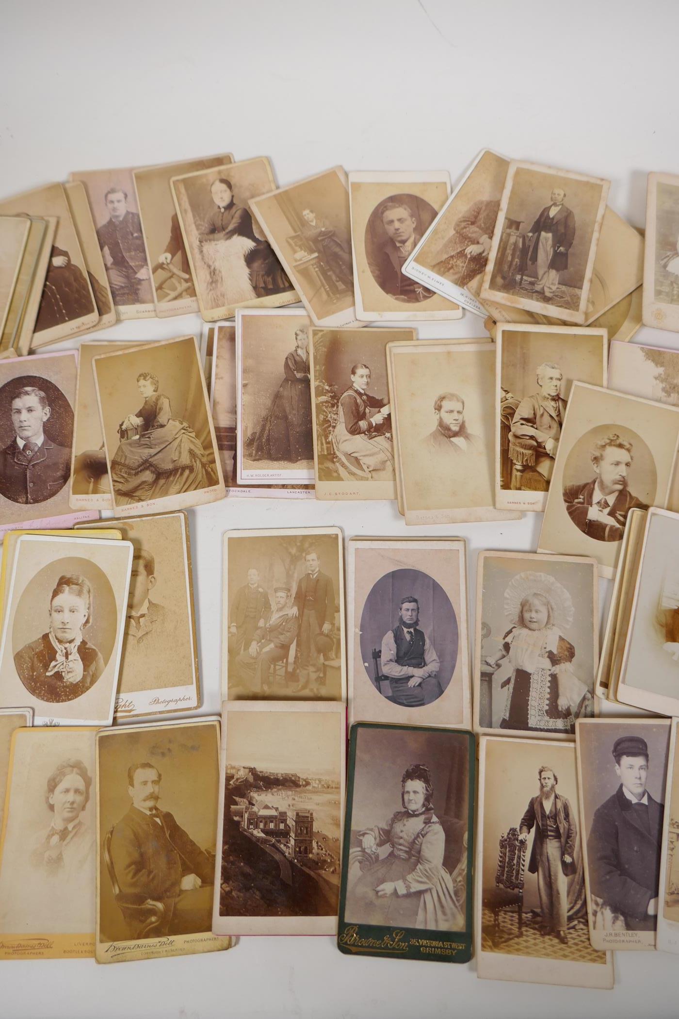 A quantity of Victorian portrait photographs and cartes des visites, approximately 90, 4" x 2½" - Image 4 of 5