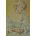 John Scarland, portrait of a young woman, after P.P. Rubens, 9" x 12"