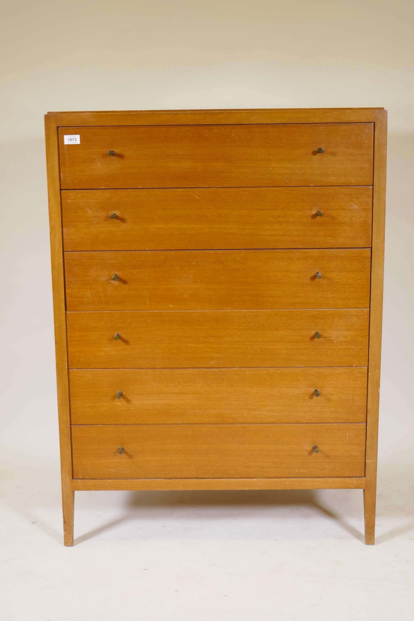 A mid century Loughborough for Heals tall chest of six drawers and a matching dressing table, - Image 4 of 6