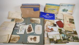 A collection of post cards and other C20th ephemera including the Rothmans Collection of rare bank