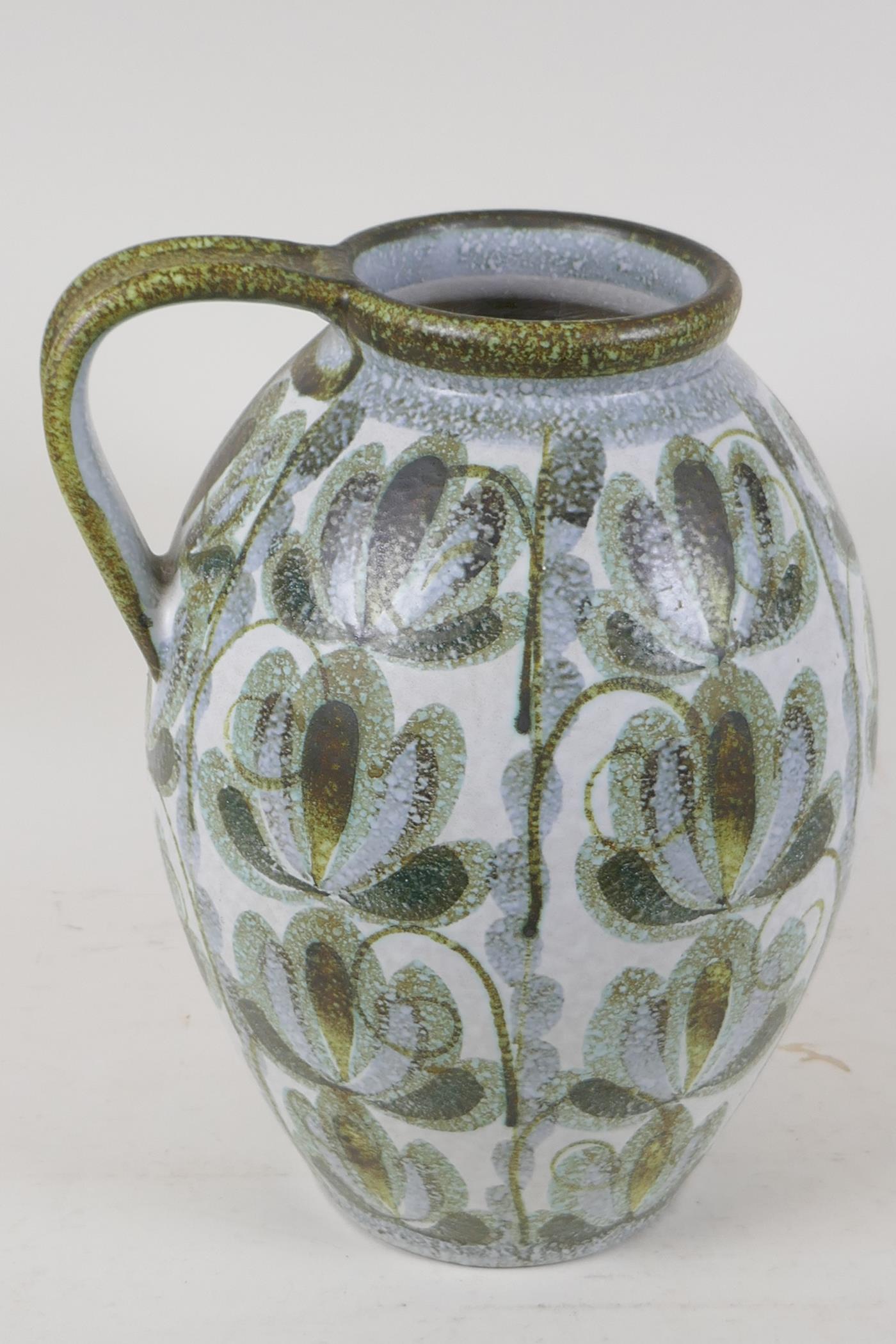 A large Denby Glyn Colledge studio pottery ewer, 12½" high