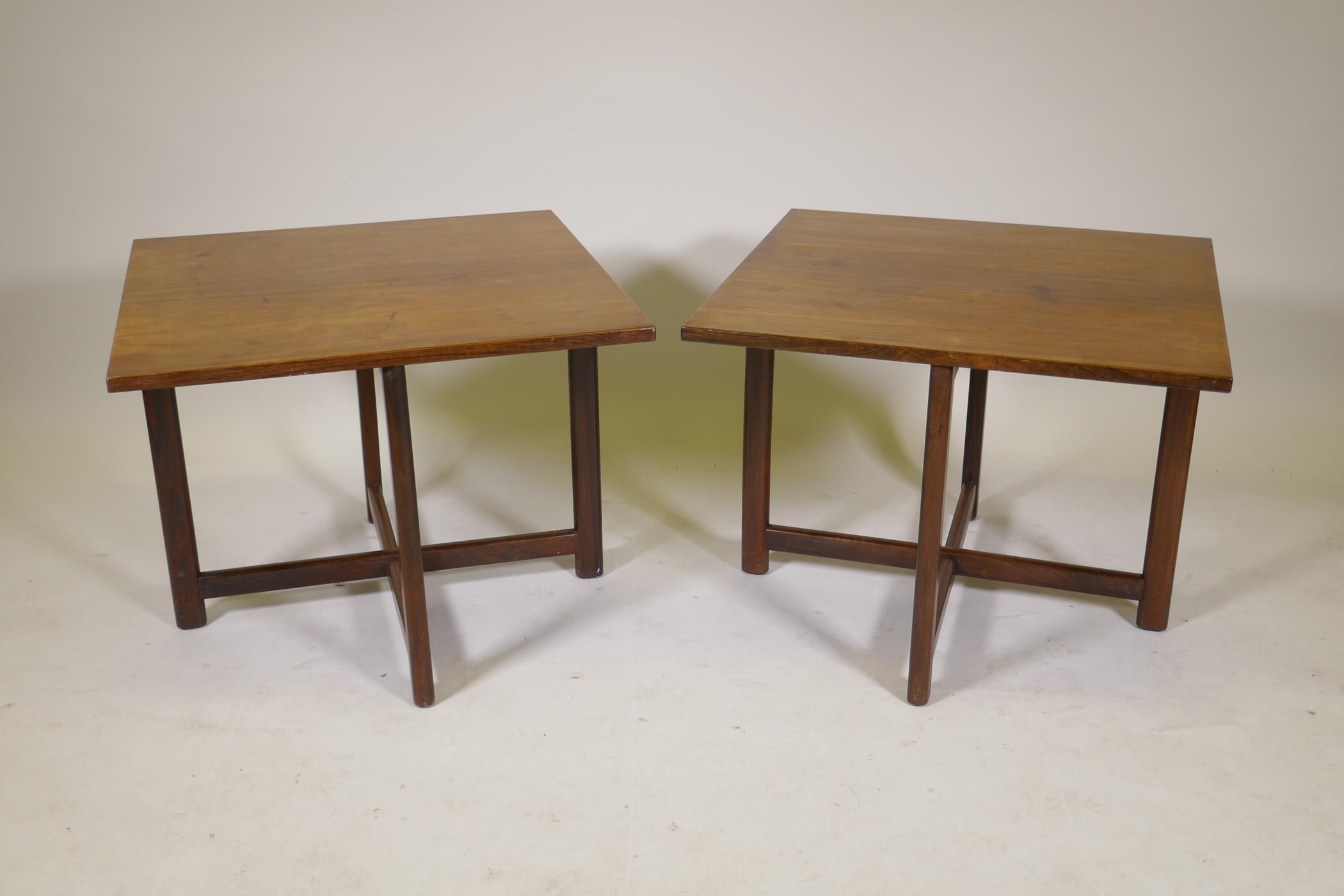 A pair of mid century Danish hardwood occasional / coffee tables by Durup Mobler, manufacturer's - Image 2 of 6