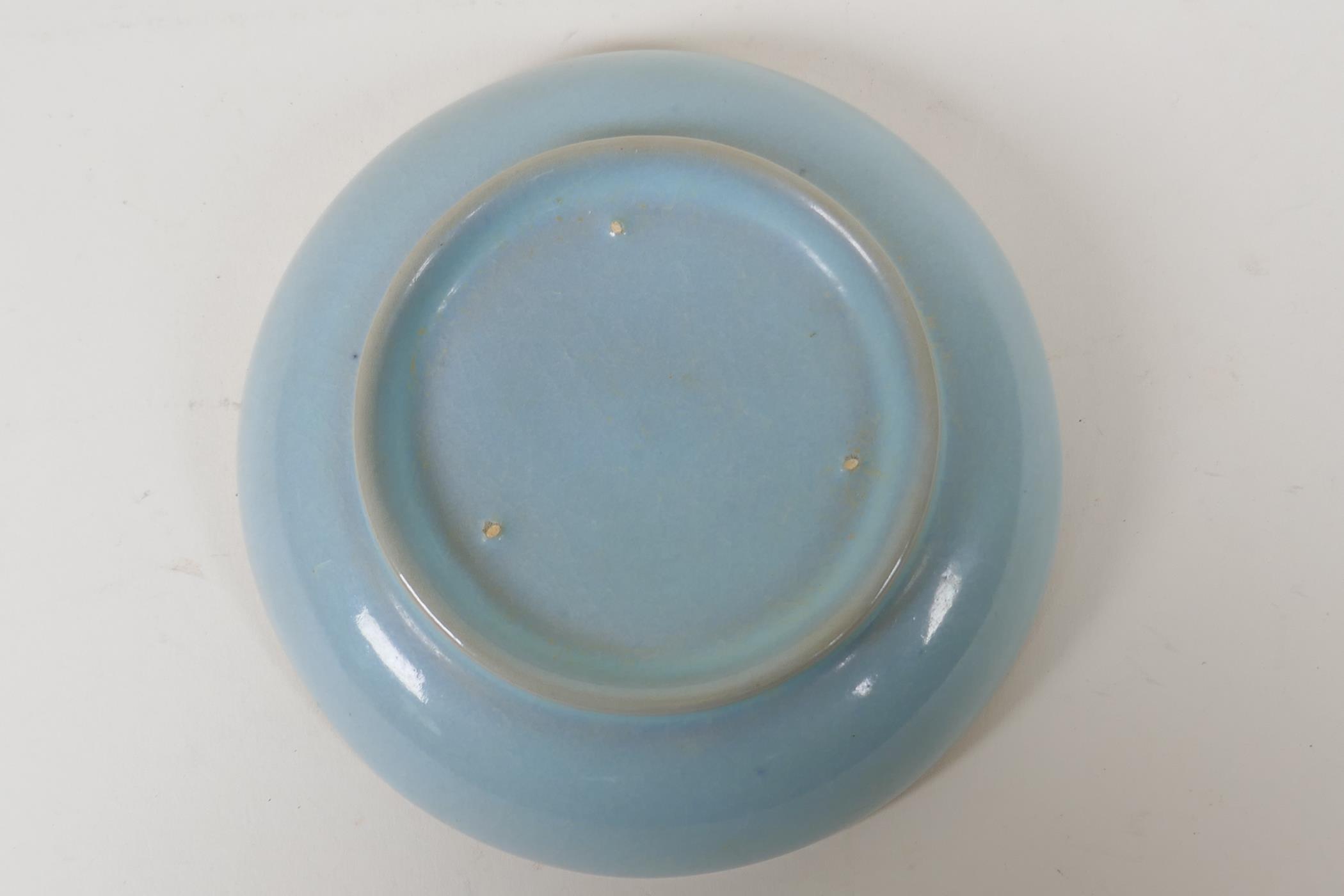 A Chinese Ru ware style porcelain dish, 5½" diameter - Image 3 of 3
