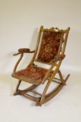 A C19th mahogany 'Combination Rocking Chair patent' folding chair
