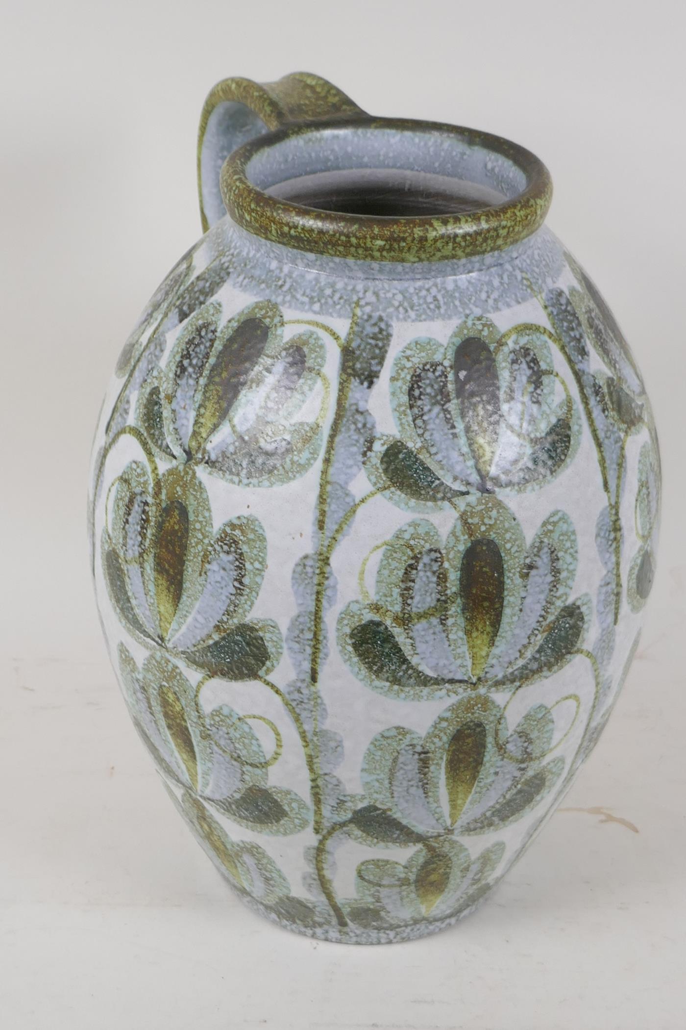 A large Denby Glyn Colledge studio pottery ewer, 12½" high - Image 2 of 5