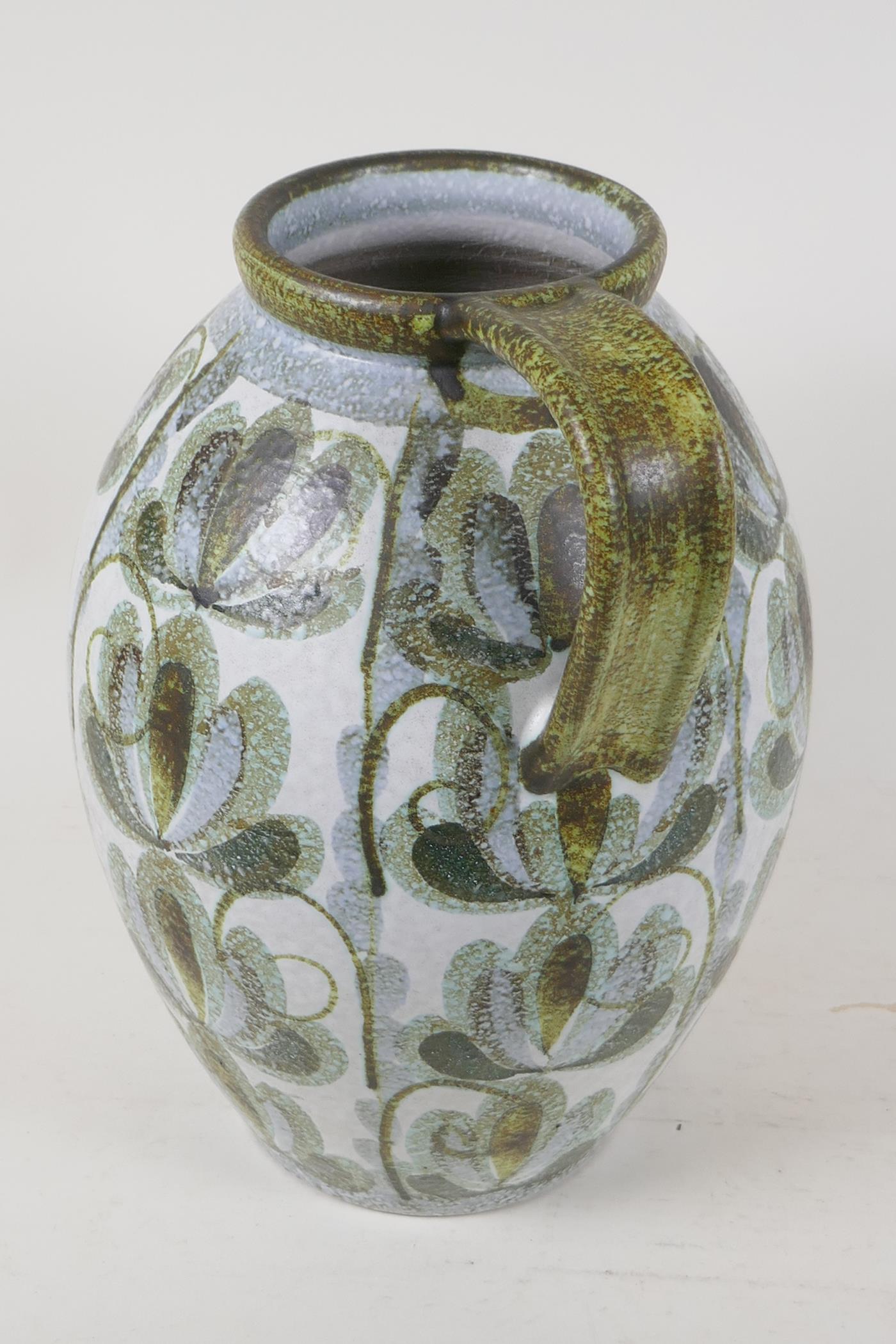 A large Denby Glyn Colledge studio pottery ewer, 12½" high - Image 4 of 5