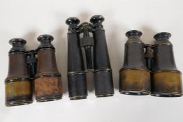 Three pairs of C19th binoculars