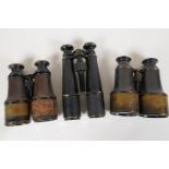 Three pairs of C19th binoculars